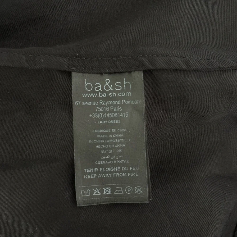 Ba&sh Palaia Black Puff Sleeve Open Back Smocked Dress Size XS - Picture 14 of 15